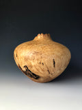 WT #185, Hollow Form Vessel from Boxelder Burl with Jet inlay.