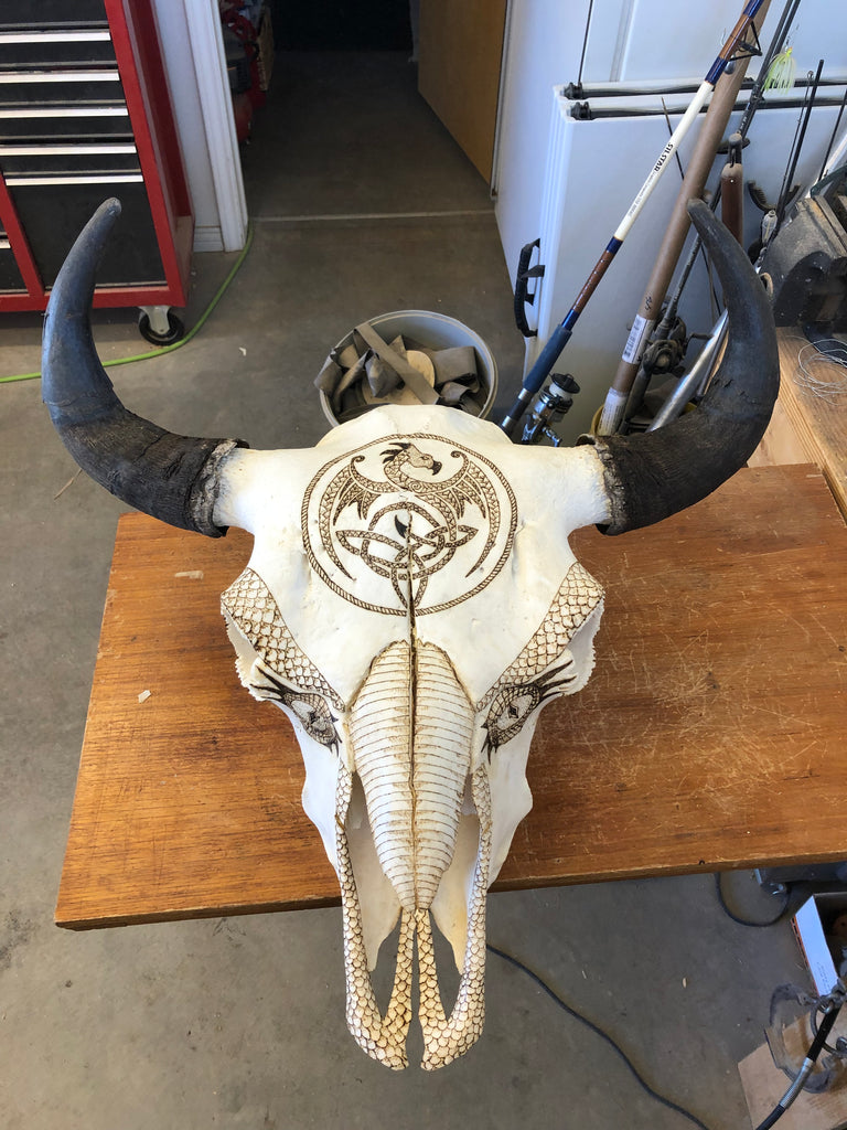 Continuing on the Bison Skull Pyrography