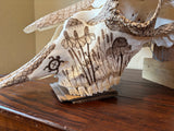 P #25, Pyrography on American Bison Skull, titled “The Medicine Bull”