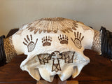 P #25, Pyrography on American Bison Skull, titled “The Medicine Bull”