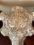 P #26, Pyrography on American Bison Skull, titled “Resilience”.