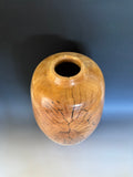Tall Vase from River Birch with Jet inlay.