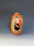 WT #304, Hollow Form Bottle from Almond with Malachite inlay.