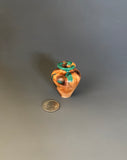 WT #306, Miniature Hollow Form Vessel from Crabapple with Malachite inlay.