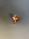 WT #306, Miniature Hollow Form Vessel from Crabapple with Malachite inlay.