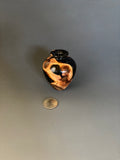 WT #307, Miniature Hollow Form Vessel from Crabapple with Jet inlay.
