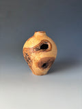 WT #312, Hollow Form Vessel from Green Ash with Jet inlay.