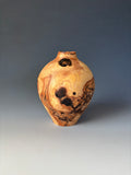 WT #312, Hollow Form Vessel from Green Ash with Jet inlay.