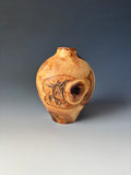 WT #312, Hollow Form Vessel from Green Ash with Jet inlay.