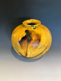 WT #314, Hollow Form Vessel from Mulberry with Malachite inlay.