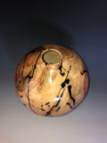 WT #171, Hollow Form Vessel from Aspen with Jet inlay.