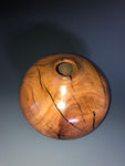 WT #172, Hollow Form Vessel from Lambert Cherry with Jet inlay.