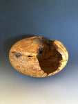 WT #175, Hollow Form from Boxelder Burl with Malachite & Jet inlay