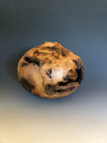 WT #177, Hollow Form Vessel from White Oak Burl with Jet inlay.