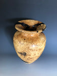 WT #184, Grecian Vase Form from Boxelder Burl with Jet inlay.