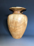 WT #184, Grecian Vase Form from Boxelder Burl with Jet inlay.