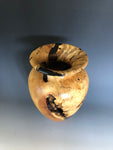 WT #184, Grecian Vase Form from Boxelder Burl with Jet inlay.