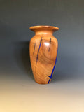 WT #185, Vase from Cherry with Lapis inlay.