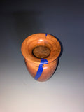 WT #185, Vase from Cherry with Lapis inlay.