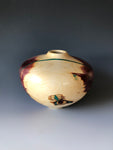 WT #189, Hollow Form Vessel from Eastern Red Cedar with Malachite inlay