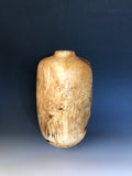 WT #195, Hollow Form Bottle from Spalted Boxelder Burl with Jet inlay