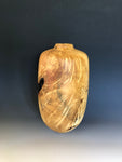 WT #195, Hollow Form Bottle from Spalted Boxelder Burl with Jet inlay