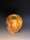 WT #195, Hollow Form Bottle from Spalted Boxelder Burl with Jet inlay