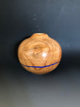 WT #201, Hollow Form Vessel from Peach with Lapis inlay.