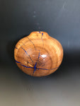 WT #201, Hollow Form Vessel from Peach with Lapis inlay.