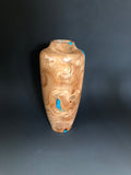 WT #202, Vase from Tamarisk with Turquoise inlay.