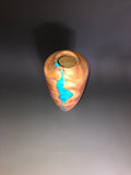 WT #202, Vase from Tamarisk with Turquoise inlay.