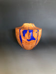 WT #203, Hollow Form Vessel from Peach with Lapis inlay.