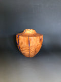 WT #203, Hollow Form Vessel from Peach with Lapis inlay.