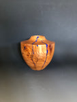 WT #203, Hollow Form Vessel from Peach with Lapis inlay.