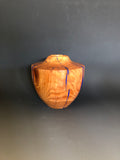 WT #203, Hollow Form Vessel from Peach with Lapis inlay.