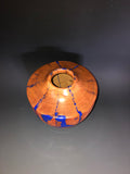 WT #203, Hollow Form Vessel from Peach with Lapis inlay.