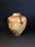 WT #205, Hollow Form Vessel from Spalted Aspen with Jet and Turquoise inlay.