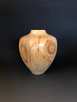 WT #205, Hollow Form Vessel from Spalted Aspen with Jet and Turquoise inlay.