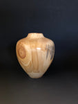 WT #205, Hollow Form Vessel from Spalted Aspen with Jet and Turquoise inlay.