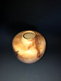 WT #205, Hollow Form Vessel from Spalted Aspen with Jet and Turquoise inlay.