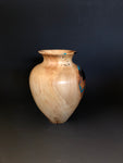 WT #206, Vase from Spalted Aspen with Jet and Turquoise inlay.