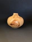 WT #207, Hollow Form Vessel from Spalted Aspen with Jet inlay.