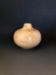 WT #207, Hollow Form Vessel from Spalted Aspen with Jet inlay.