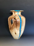 WT #210, Vase from Cottonwood with Turand Jet inlay.