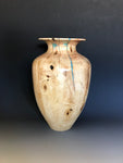 WT #210, Vase from Cottonwood with Turand Jet inlay.