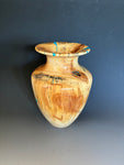 WT #224, Vase from Aspen with Turquoise and Jet inlay.