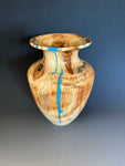 WT #224, Vase from Aspen with Turquoise and Jet inlay.