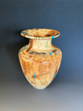 WT #224, Vase from Aspen with Turquoise and Jet inlay.