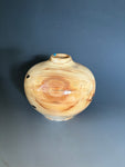 WT #225, Hollow Form Vessel from Aspen with Jet and Turquoise inlay.