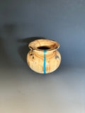 WT #226, vase from Aspen with Turquoise and Jet inlay.